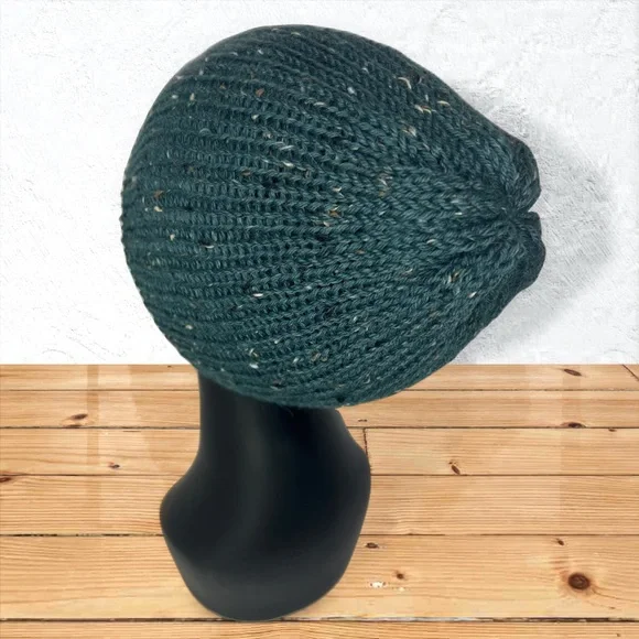 Handmade Alpaca Tweed Knit Beanie Handcrafted Unisex Hat Loch Ness - Picture 7 of 10